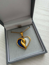 Crossover Heart 18ct Gold PVD Pendant, suitable for 2 sets of . handmade keepsake jewellery