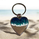 Seaside Heart Keyring handmade keepsake jewellery