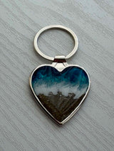 Seaside Heart Keyring handmade keepsake jewellery