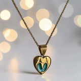 Heart Horse Hoof Pendant 18ct Gold PVD handmade keepsake jewellery