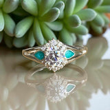 Pear and Solitaire Ring, suitable for 2 sets of . handmade keepsake jewellery