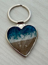 Seaside Heart Keyring handmade keepsake jewellery