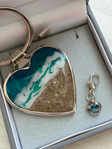 Seaside Heart Keyring handmade keepsake jewellery