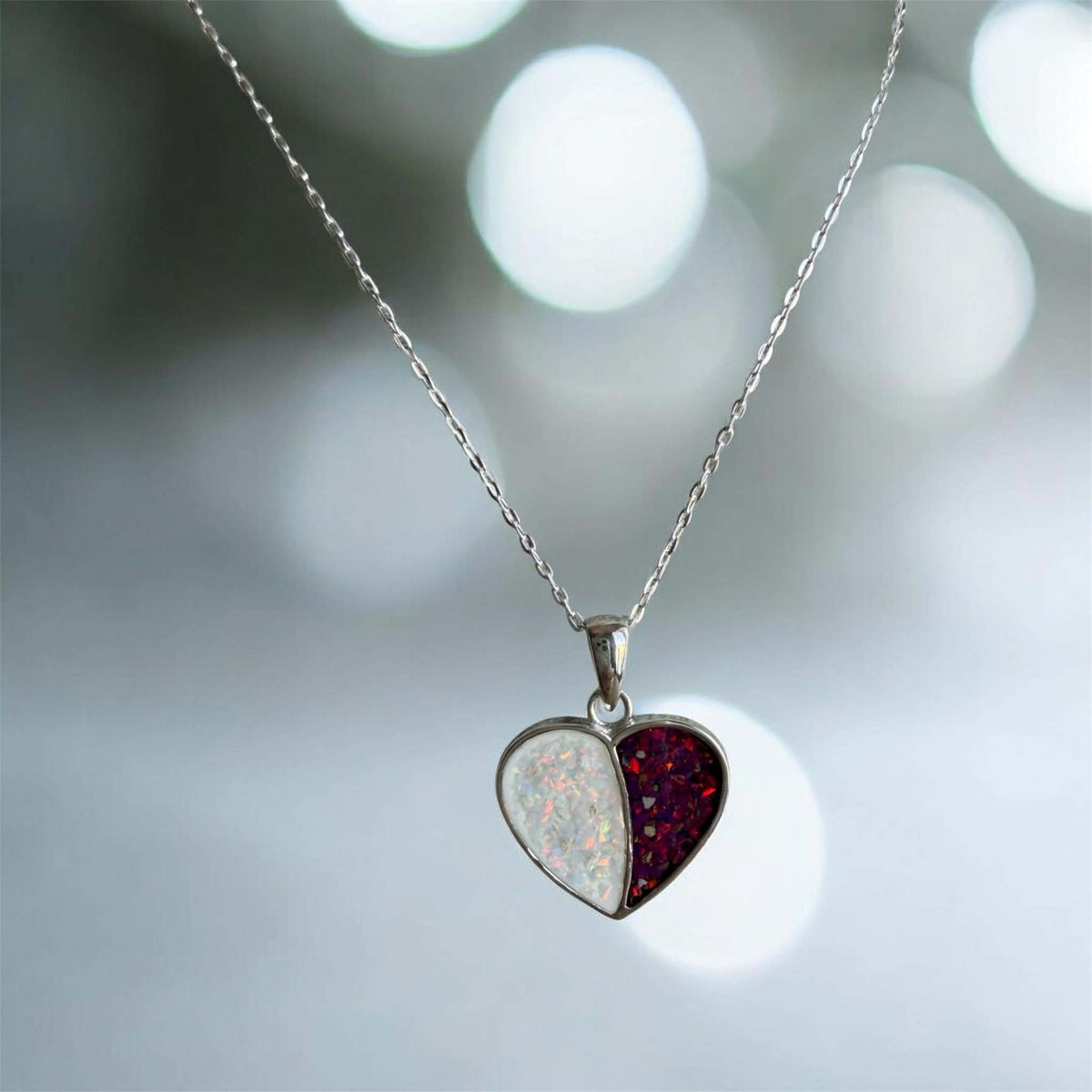 Twin Love Heart Pendant, suitable for 2 sets of inclusions