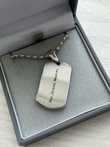 Mens Dog Tag Stainless Steel Pendant handmade keepsake jewellery