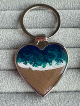 Seaside Heart Keyring handmade keepsake jewellery