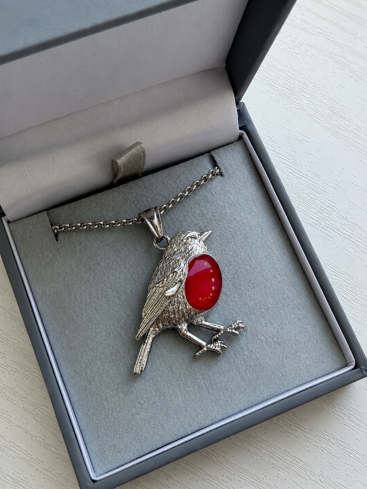Classic Robin Stainless Steel Pendant handmade keepsake jewellery
