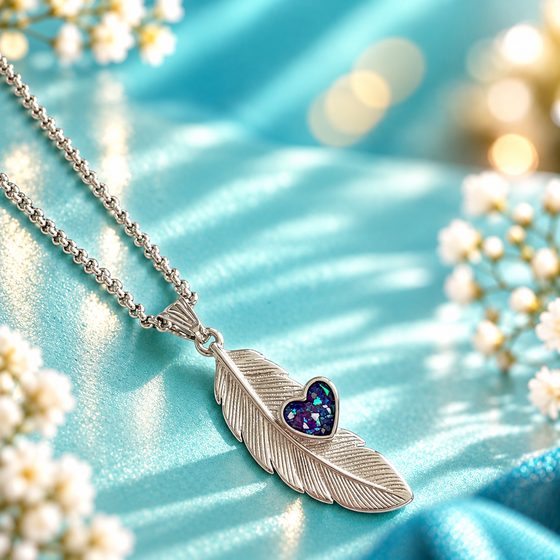 Feather of Love Stainless Steel Pendant