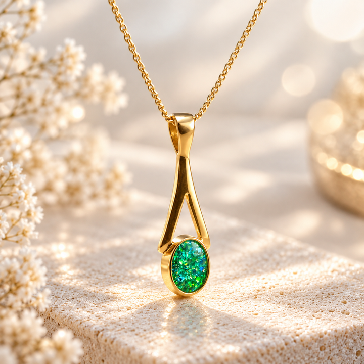 Solid 9ct Gold Oval Drop