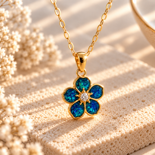 9ct Gold Forget Me Not Necklace