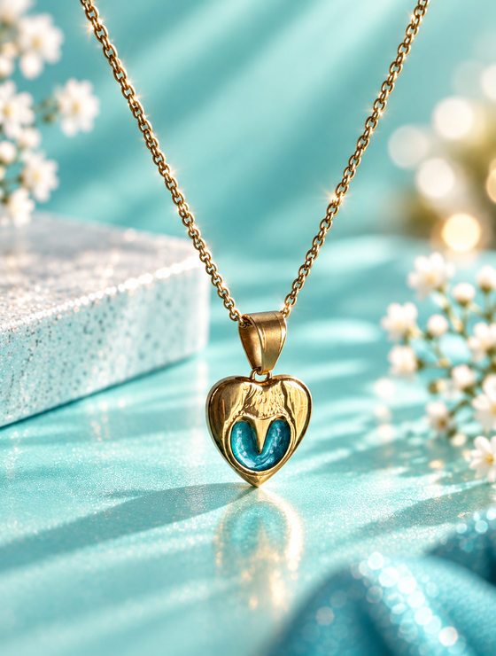 Heart Horse Hoof Pendant 18ct Gold PVD