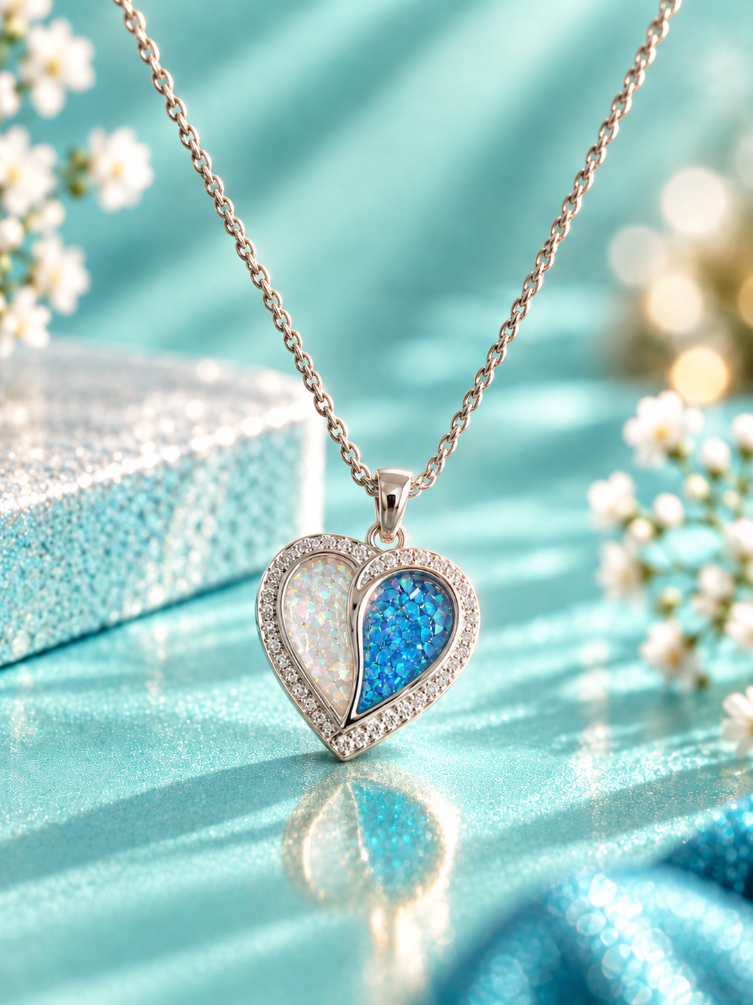 Together Forever Sparkling Heart Pendant