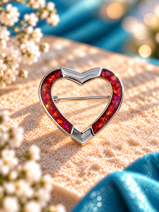 Solid Silver Forever in my Heart Brooch
