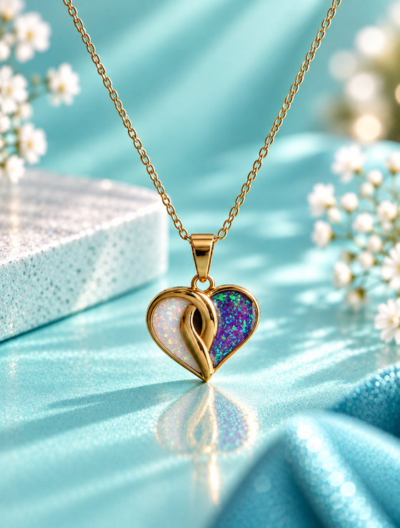 Crossover Heart 18ct Gold PVD Pendant, suitable for 2 sets of inclusions.