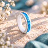 White Ceramic Channel Ring