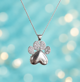 Solid Silver Faithful Friend Paw Locket Pendant