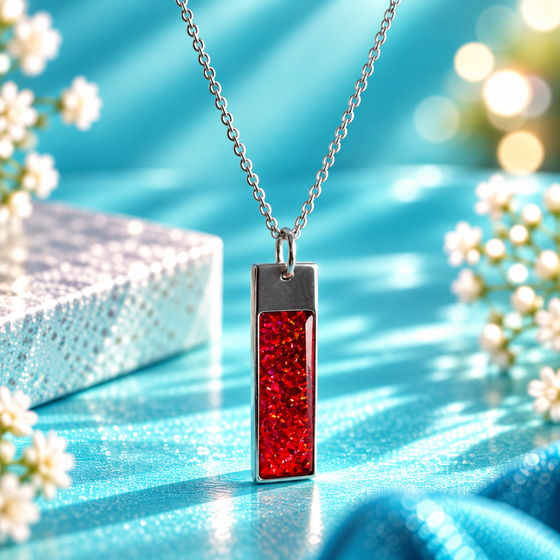 Mens Solid Silver Oblong Pendant