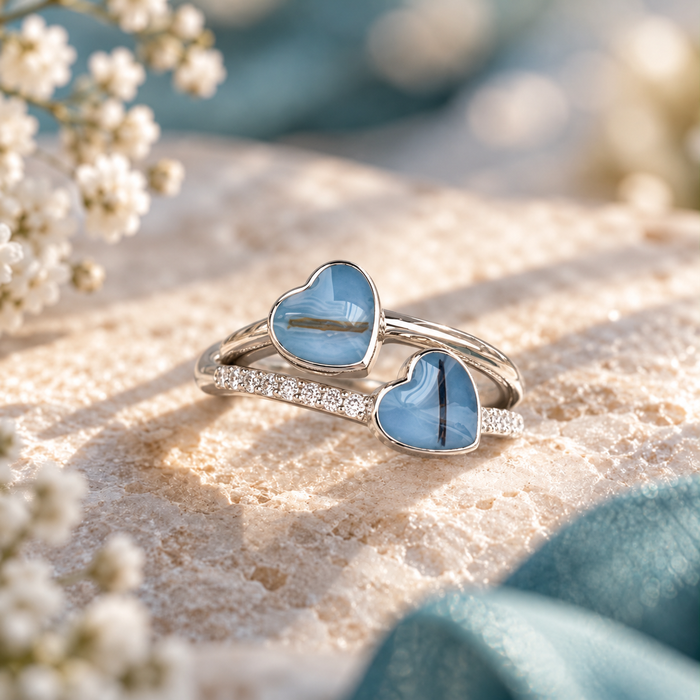 Double Hearts Ring, suitable for 2 sets of inclusions