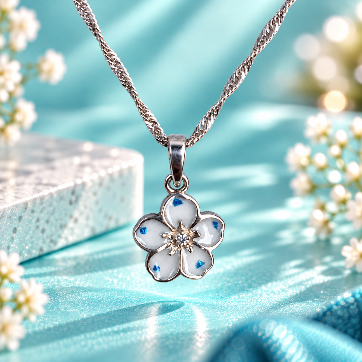 Forget Me Not Sparkling Pendant