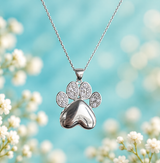 Solid Silver Faithful Friend Paw Locket Pendant