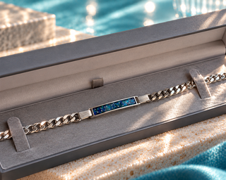 Mens Solid Silver Curb Bracelet (Engravable)
