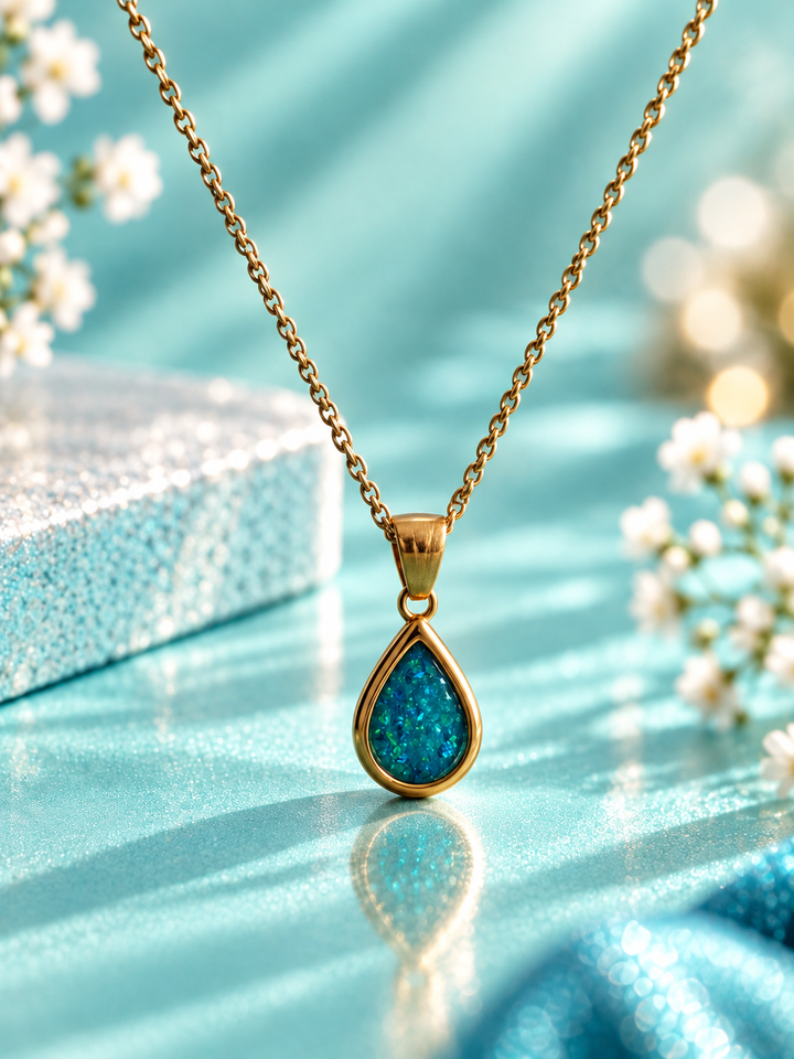 Sweet Memories Teardrop Pendant 18ct Gold PVD