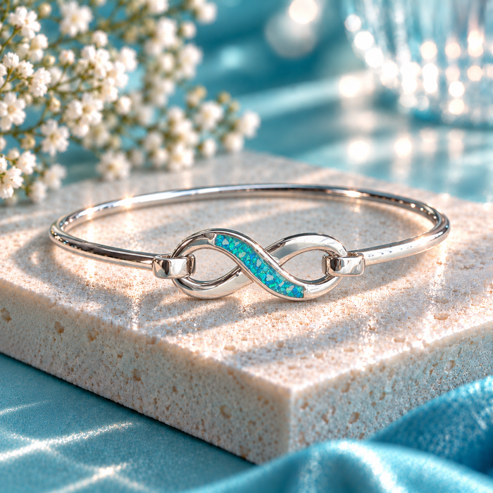 Silver Infinity Bangle