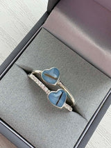 Double Hearts Ring, suitable for 2 sets of or inclusions handmade keepsake jewellery