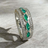 Ladies Silver Eternity CZ Half Channel Ring handmade keepsake jewellery