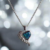 Angel Wing Heart Stainless Steel Pendant handmade keepsake jewellery