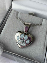 Pawprinted Heart Stainless Steel Pendant handmade keepsake jewellery