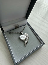 Angel Wing Heart Stainless Steel Pendant