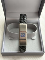 Mens Leather/Stainless Steel Bracelet handmade keepsake jewellery