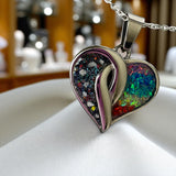 Crossover Heart Stainless Steel Pendant, suitable for 2 sets of . handmade keepsake jewellery