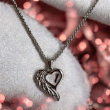 Angel Wing Heart Stainless Steel Pendant handmade keepsake jewellery